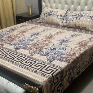 Beige Floral Bedsheet Set
