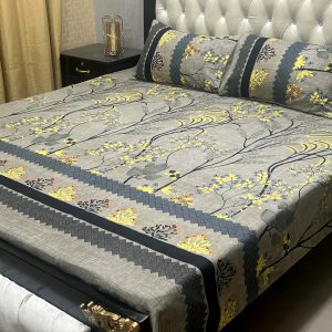 Grey floral bedsheet set